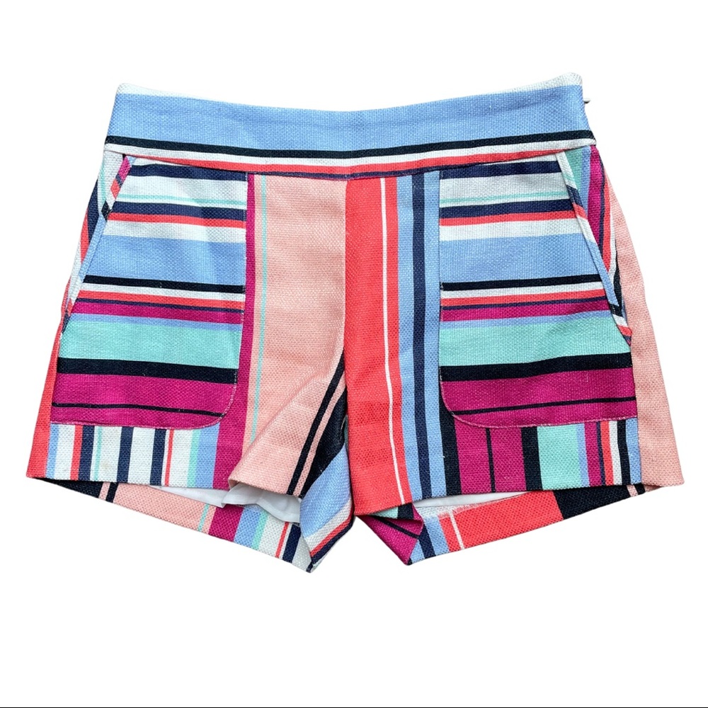 Marie Oliver Color Block High Waisted Striped Shorts